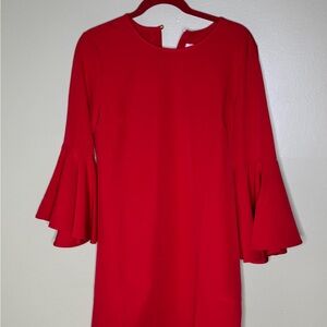 Mud Pie Vibrant Red Long Sleeve Dress